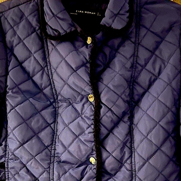 ⭐️ZARA⭐️NAVY W/ BLACK TRIM VINTAGE COAT/JACKET SIZE L BUT FITS MORE LIKE A SMALL - Picture 12 of 16